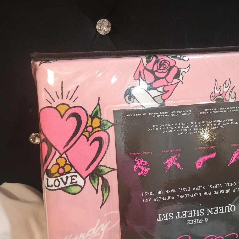 New Ed Hardy Pink Double Brushed For Next Level Softness 6 Piece Sheet Set Queen